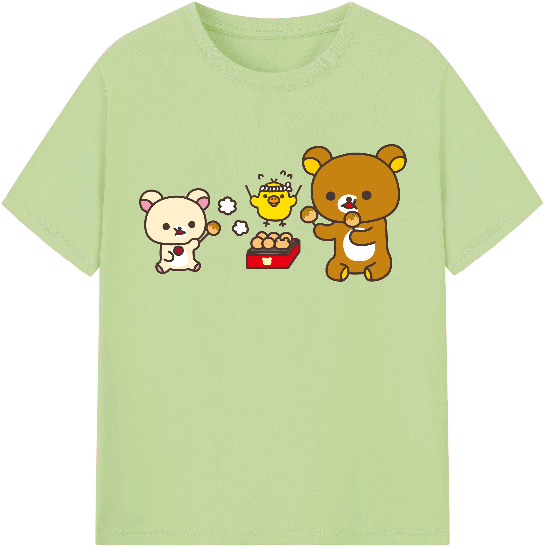 （画像用） リラックマ リラックマ キイロイトリ Rilakkuma Korilakkuma Kiiroitori 綿100％半袖Tシャツ（フロントプリント）